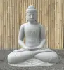 Product image 2 of the product “Seated Buddha, Borobudur style made of Riverstone in Dhyana position - gesture of meditation, H.102 cm, natural. ”